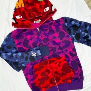 BAPE Camo Zip Up - Purple/Red/Blue